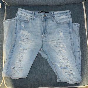 Hollister High Rise Distressed Skinny Jeans